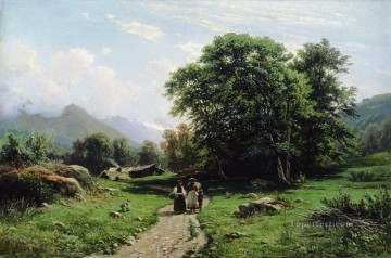 Bosque Painting - paisaje suizo 1866 Ivan Ivanovich árboles